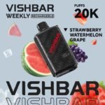 VISHBAR Strawberry Watermelon Grape 20k disposable vape, available at Vape Snus Dubai