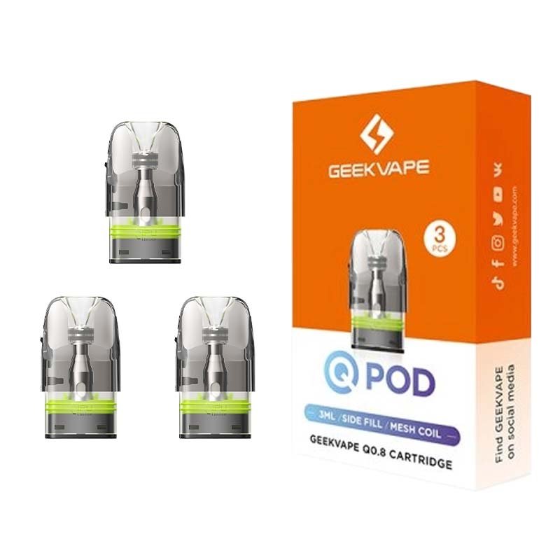 GeekVape Q Pod Cartridge 0.8 Ohm (3-Pack)