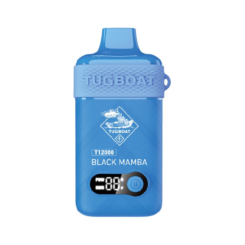 Tugboat T12000 Black Mamba Vape, compact disposable with digital battery display, available at Vape Snus Dubai