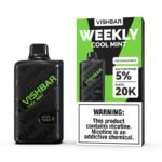 VISHBAR Weekly Cool Mint Vape with a crisp, clean, icy mint flavour, available at Vape Snus Dubai