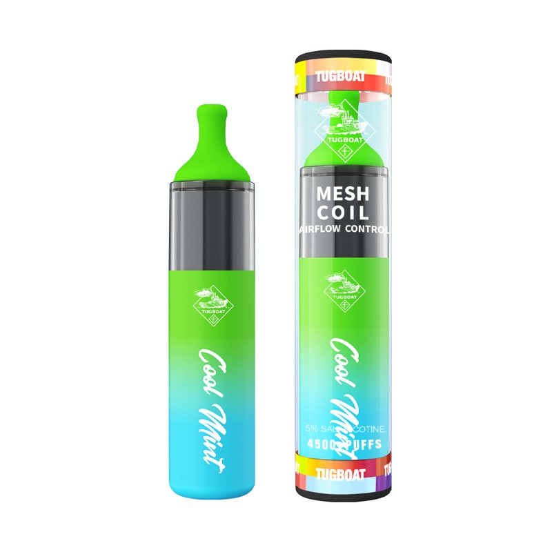 Tugboat Cool Mint disposable vape, 4500 puffs with mesh coil, in a sleek colourful design at Vape Snus Dubai
