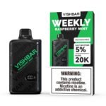 VISHBAR Weekly Raspberry Mint Vape, a ready-to-use disposable fruit and mint vape from Vape Snus Dubai