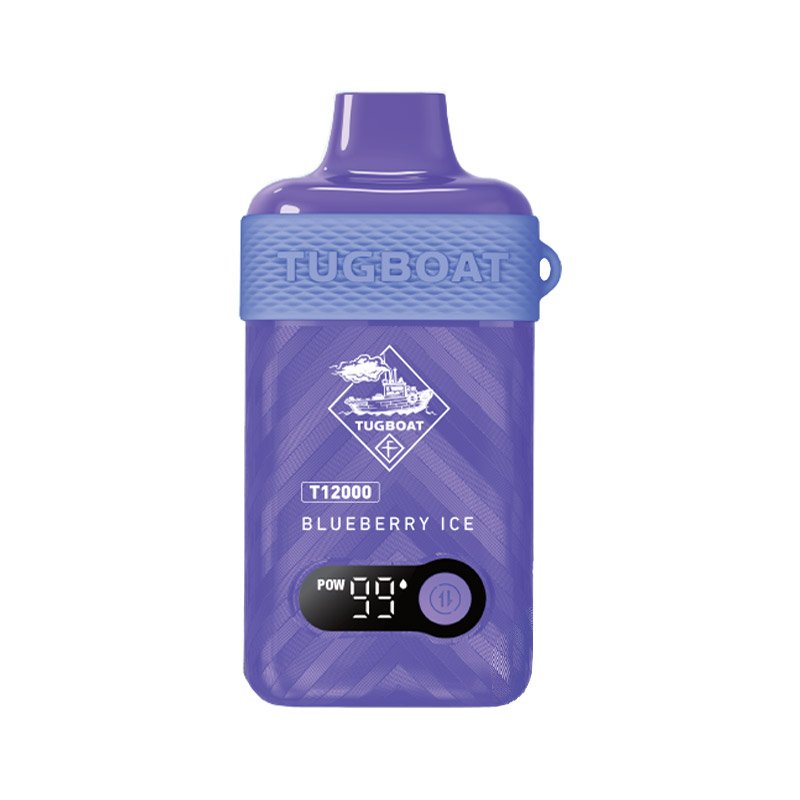 Tugboat T12000 Blueberry Ice Vape with digital power display, up to 12,000 puffs, available at Vape Snus Dubai