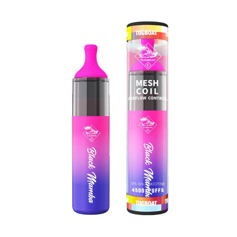 Tugboat Black Mamba disposable vape with pink and purple gradient design, 4500 puffs, available at Vape Snus Dubai