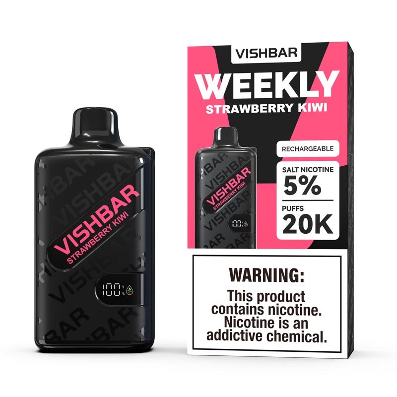 VISHBAR Weekly Strawberry Kiwi Vape, a ready-to-use disposable fruit vape from Vape Snus Dubai