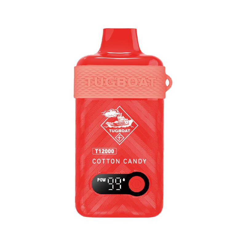 Tugboat T12000 Cotton Candy disposable vape with smart digital display, up to 12,000 puffs, at Vape Snus Dubai