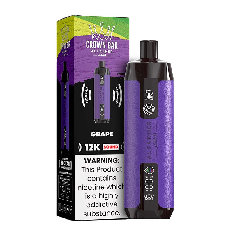 Al Fakher Crown Bar 12K Grape disposable vape, available at Vape Snus Dubai