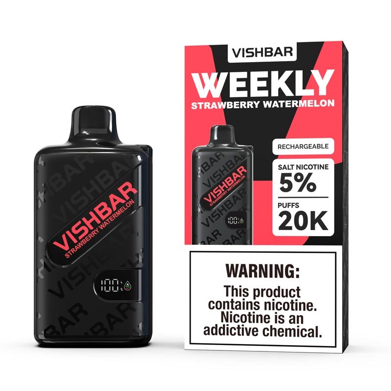 VISHBAR Weekly Strawberry Watermelon Vape, a disposable fruit vape from Vape Snus Dubai