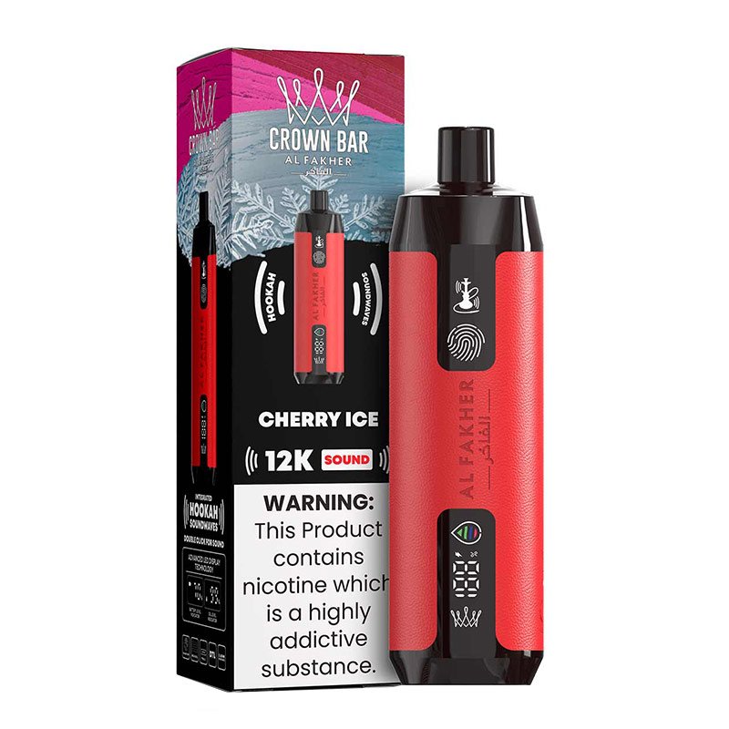 Al Fakher Crown Bar Cherry Ice 12K disposable vape, available at Vape Snus Dubai