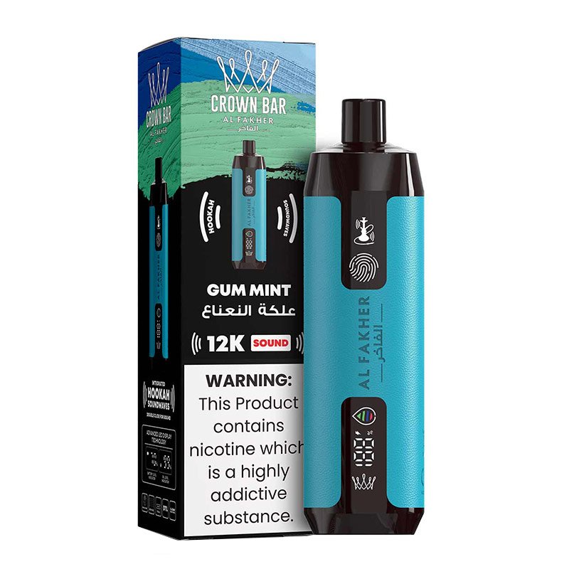 Al Fakher Crown Bar Gum Mint 12000 disposable vape, available at Vape Snus Dubai