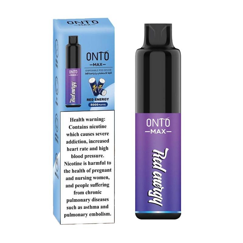 ONTO Max Red Energy Disposable Vape, available at Vape Snus Dubai