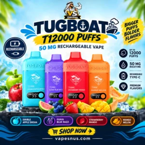 Tugboat T12000 puffs 50 MG rechargeable vape in Dubai uae